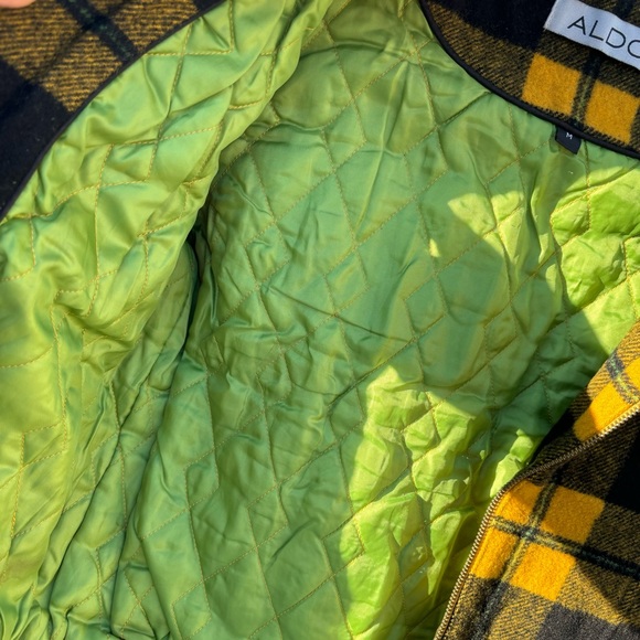 ALDO women’s wool jacket coat checked elastic at side full zipper front size M - Picture 11 of 12